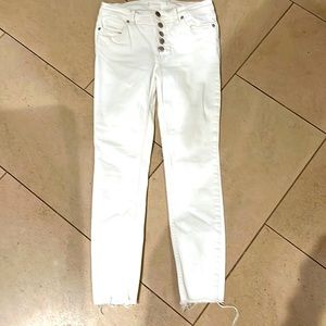 Free People white button front jeans